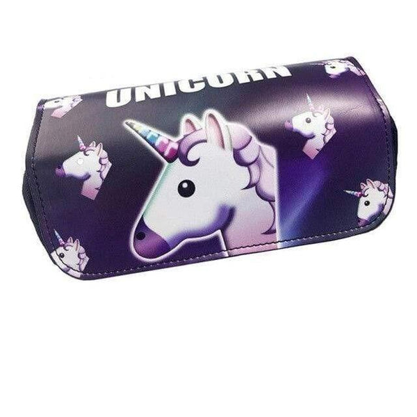 Purple Emoji Unicorn Pencil Case